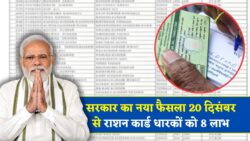 Ration Card Update 2025: सरकार का नया फैसला, 20 दिसंबर से राशन कार्ड धारकों को मिलेंगे 8 बड़े लाभ – सूची जारी